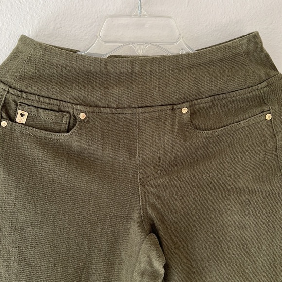 *Petite | Flexibelle | Zip Ankle Jeans- Olive - Picture 3 of 4